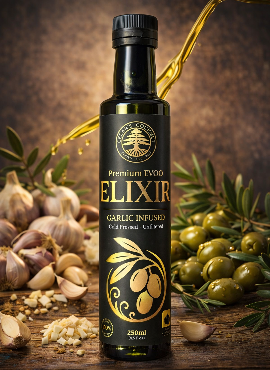 Garlic Infused EVOO – 250ml – Cedar's Gourmet